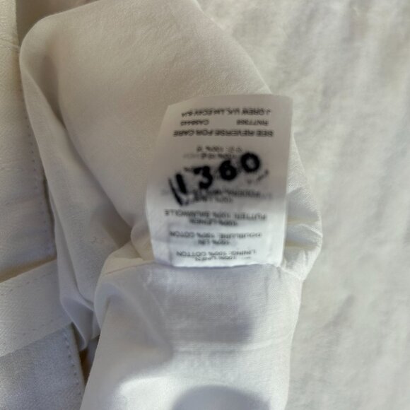 J. Crew Womens White Linen Straight Leg Casual Pants Size 8 Mid-Rise Lined - Picture 10 of 10